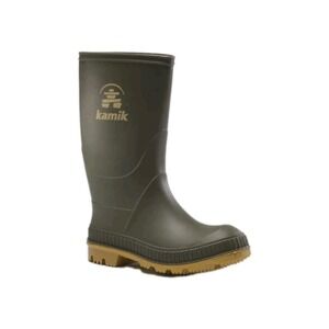 Kamik Big Kids Unisex Stomp Waterproof Rain Boot Vegan Olive Size 1 NEW!